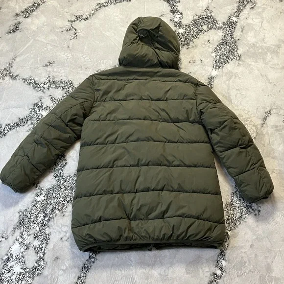 Zadig Voltaire Coat Womens Sz L Green Hooded Puffer Stand Collar Mid Length - Picture 5 of 9